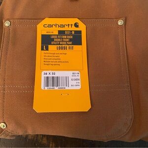 Mens Carhartt 38x32 Loose Fit Firm Duck Double Front Utility Work Pants Dungaree